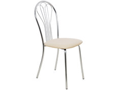 Кухонный стул ДИК Версаль Хром / Иск.кожа бежевая