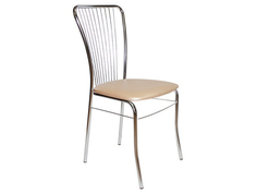 Кухонный стул ДИК Нерон Хром / Иск.кожа кремовая