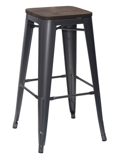 Барный стул STOOL GROUP Толикс Серебристый матовый / темное дерево