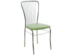 Кухонный стул ДИК Нерон Хром / Иск. кожа фисташковая