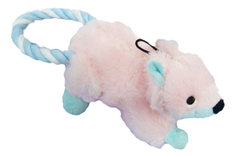 Мягкая игрушка для собак Chomper Puppy Лиса с с кольцом из каната, розовый, голубой