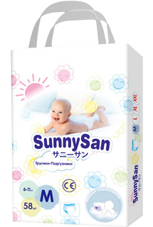 Подгузники-трусики SunnySan M 6-11 кг 58 шт.