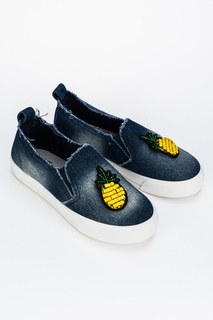 Слипоны CROSBY для девочек, цв. синий, р-р 33