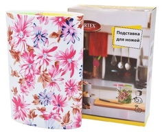 Подставка для ножей овальная 22 см VERTEX TDKVS450-661FLOWERS