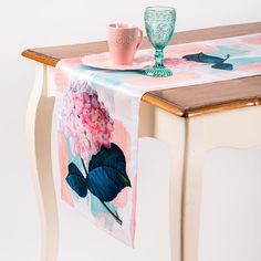 Дорожка на стол "Гортензия" Мазки 44х145 см Myatashop