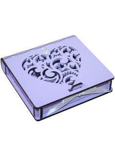 Шкатулка под кольца с резным сердцем КАНЫШЕВЫ сиреневый, белый Б139-02-0903