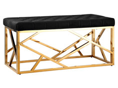 Банкетка BENCH-016 Черный, велюр / Сталь, золото Stool Group