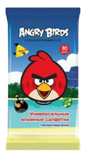 Angry Birds салфетки влажные универсальные, 30 шт