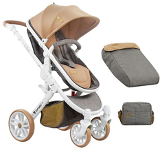 Коляска-трансформер Lorelli Luna, Beige с накидкой