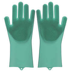 Перчатки силиконовые для мытья посуды Blonder Home BH-SWG-04, зеленые