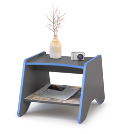 Стол журнальный Mobi Индиго 12.03 тёмно серый/граффити, 47,2х65,7х40 см