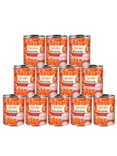 Фасоль Едим дома белая в томатном соусе 400 г 12 шт