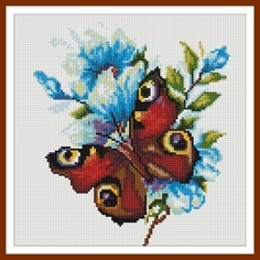 Алмазная вышивка (мозаика) "Бабочка Шоколадница", 20x20 см Art Xobby
