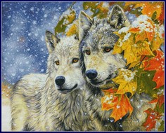 Алмазная вышивка (мозаика) "Волки зимой", 75x60 см Art Xobby