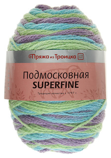 Пряжа Подмосковная SUPERFINE 5 шерсть, 5 акрил (7365 принт) Троицкая камвольная фабрика