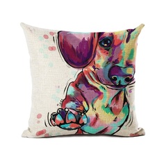 Декоративная подушка Маленький бигль в акварели бежевая 45х45 см 5S-PILLOW-40