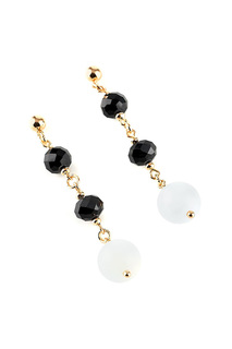 Серьги Selena 20112480 черные, белые, золотистые