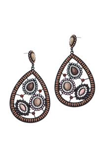 Серьги Selena 20065610 коричневые, розовые, серые