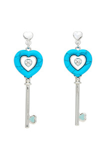 Серьги SELENA 20123210 голубые, серебристые