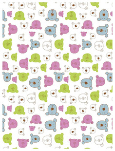 Плед-покрывало Baby Nice Разноцветные мишки на белом 100x150