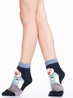 Носки Hobby Line 3333-2 детские Кабанчик в однотонной футболке, темно-синий 16-18