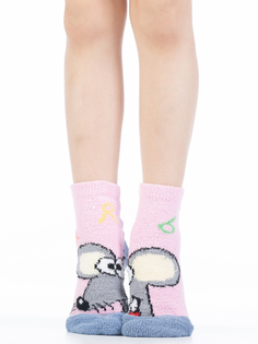 Носки Hobby Line 3340-3 детские махровые Мышка с буквами, розовый 18-20