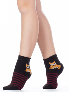 Носки Hobby Line 7622 детские ангора, махра внутри, лисичка, 22