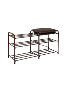 Подставка для обуви ЗМИ 3-х полочная 80 с сиденьем с ящиком, медный антик