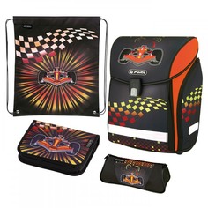 Ранец школьный Herlitz New Midi Formula 1 с мешком для обуви, пеналом и косметичкой