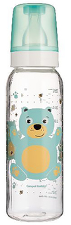 Бутылочка Canpol Cheerful animals тритан., сил. соска, 250 мл, 12м+, бирюзовый мишка