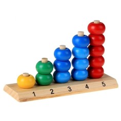 Пирамидка логическая "Цифры и цвета" Sima-Land