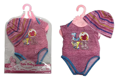 SHANTOU Одежда для куклы, 45 см (боди и шапочка) Yale Baby, розовая BLC53