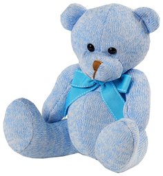 Мягкая игрушка "Мишка с бантом" 20 см, цвет голубой Sima-Land