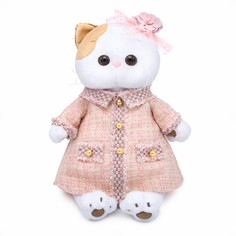 Мягкая игрушка BUDI BASA Кошечка Ли-Ли в розовом костюме в клетку, 24 см