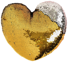 Мягкая игрушка "Сердце" пайетки золото-серебро Sima-Land