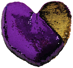 Мягкая игрушка "Сердце" пайетки фиолетовый-золото Sima-Land