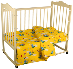 Детское постельное белье BABY Слоники, цвет желтый бязь DomoVita