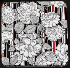 Шкатулка металл квадрат "Цветы и полосы" 6х17х17 см Sima-Land