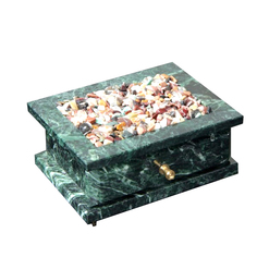 Шкатулка,с галтовкой, выдвижной ящик, 12х11х6 см, змеевик Sima-Land