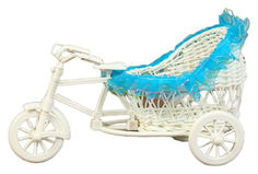 Декоративная корзина Sima-land Велосипед с коляской Голубые рюши