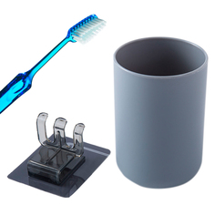 Кружка для зубных щеток Blonder Home BH-CUP-02, цвет серый, 10,3х7,2 см