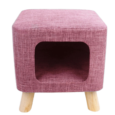 Домик для кошек на ножках Pets & Friends, квадратная форма, светло-бордовый, 37х37х37 см