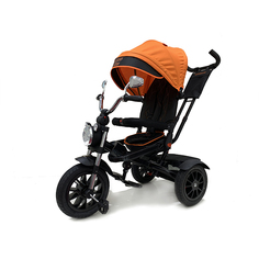Велосипед трехколесный Lexus Trike Moto со светомузыкой оранжевый, колеса 12" и 10"