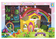 Игровой набор 1Toy Т53075 Пониландия домик с 15 аксессуарами