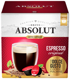 Кофе Absolut Drive Espresso Original в капсулах для кофемашины Dolce Gusto 16 капсул