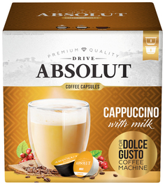 Кофе Absolut Drive Drive Сappuccino в капсулах для кофемашины Dolce Gusto 16 капсул