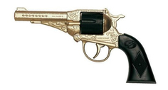 Пистолет игрушечный Sterling Metall-Gold Western 17,5 см, короб Edison Giocattoli