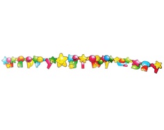 ACTION! Гирлянда праздничная ACTION "HAPPY BIRTHDAY Смайлик" 1,6 метра