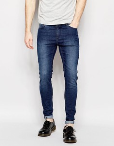 Темно-синие супероблегающие джинсы стретч Cheap Monday Him Spray-Синий
