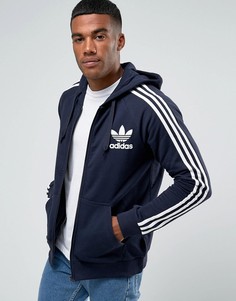 Худи на молнии с логотипом‑трилистником adidas Originals AY7788-Синий